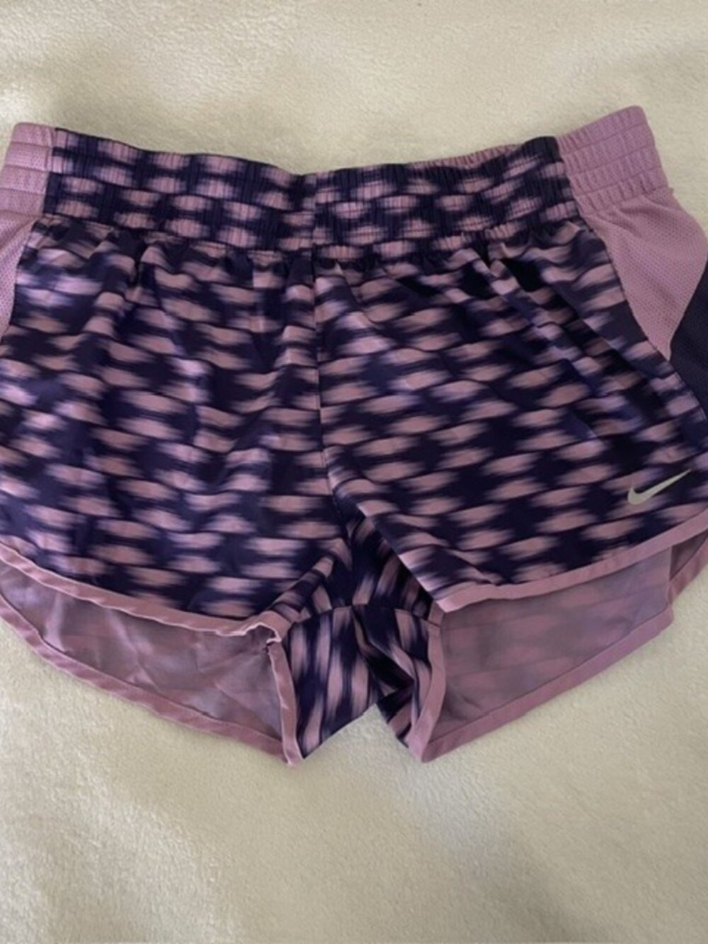 Nike Printed Racer Running Shorts Dri-Fit Purple Pink Abstract Size M 827137